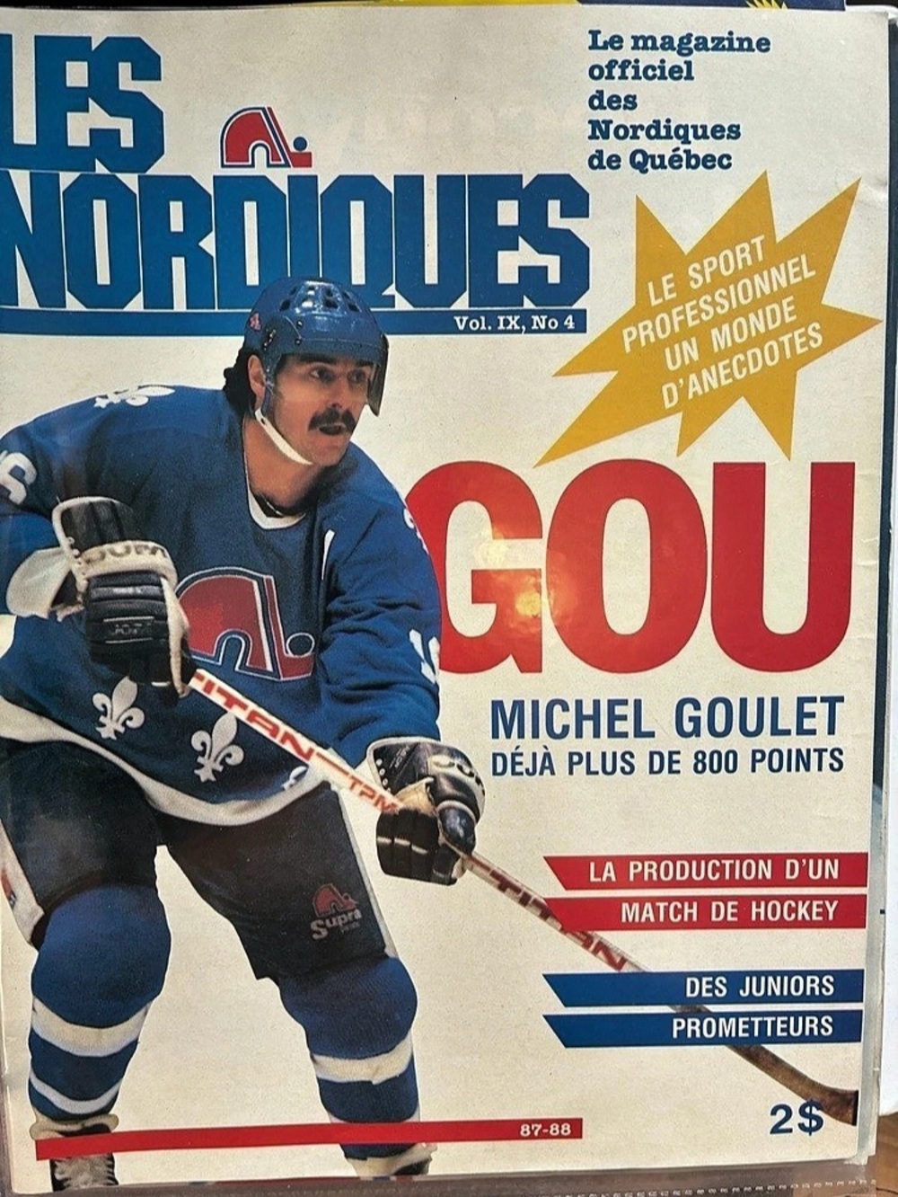Le magazine officiel des Nordiques de Québec Vol. IX, No 4